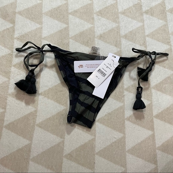 Pq Swim Anthropologie Tiger Lilly Embroidered Tie Bottoms Bead accent - Picture 3 of 5